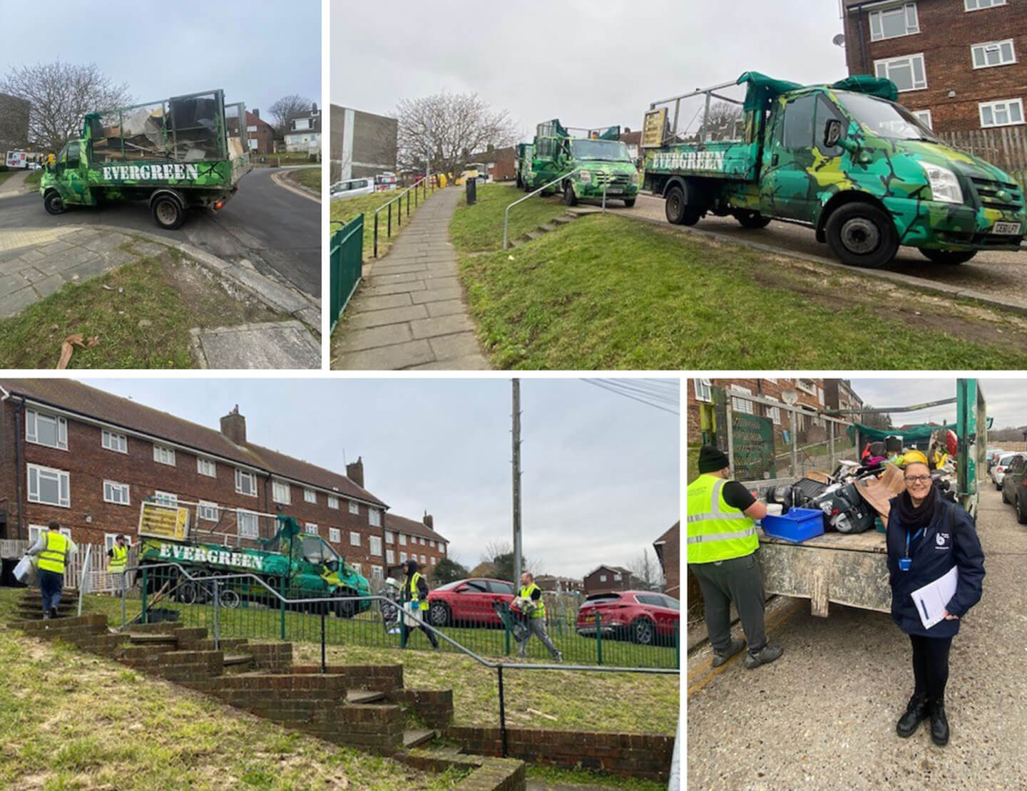 Action shots of removing rubbish